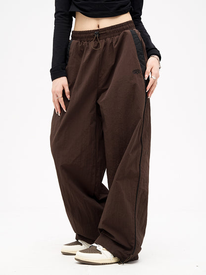 American Vintage Casual Wide Leg Pants Drop Black Sweatpants