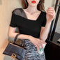 Summer Korean Slim Short Sleeve T-shirt Women