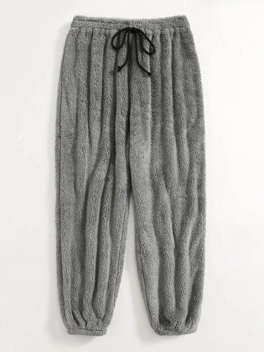 Fleece Warm And Cold Resistant Solid Color Trousers