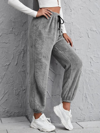 Fleece Warm And Cold Resistant Solid Color Trousers