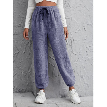 Fleece Warm And Cold Resistant Solid Color Trousers