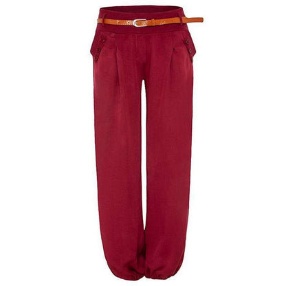 Printed Loose Low-rise Wide-leg Pants Pure Cotton