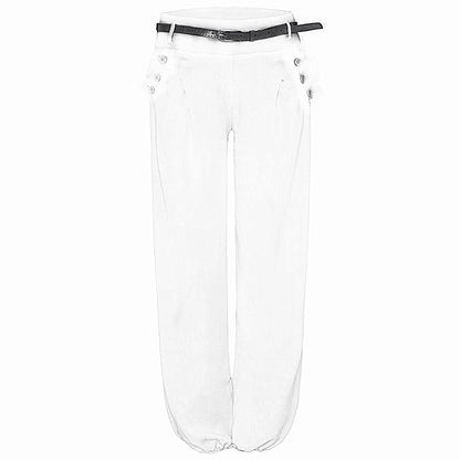 Printed Loose Low-rise Wide-leg Pants Pure Cotton