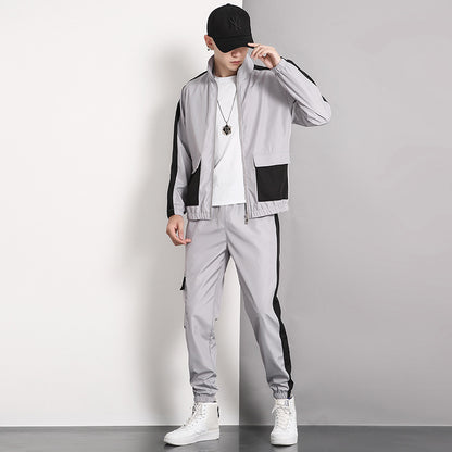 Slim-fit stand-collar casual suit sportswear