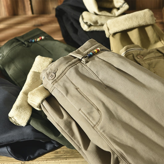 Casual Harem Pants Autumn And Winter Men's Fleece-lined Thickened