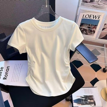 Short Short Sleeve T-shirt Summer Design Slim Fit Slimming