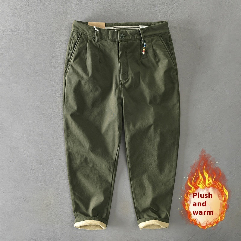 Casual Harem Pants Autumn And Winter Men's Fleece-lined Thickened