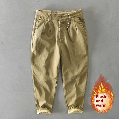 Casual Harem Pants Autumn And Winter Men's Fleece-lined Thickened