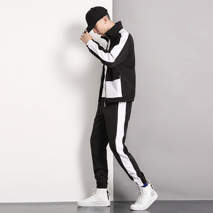Slim-fit stand-collar casual suit sportswear