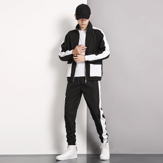 Slim-fit stand-collar casual suit sportswear