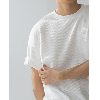 High Quality White Waffle T-shirt