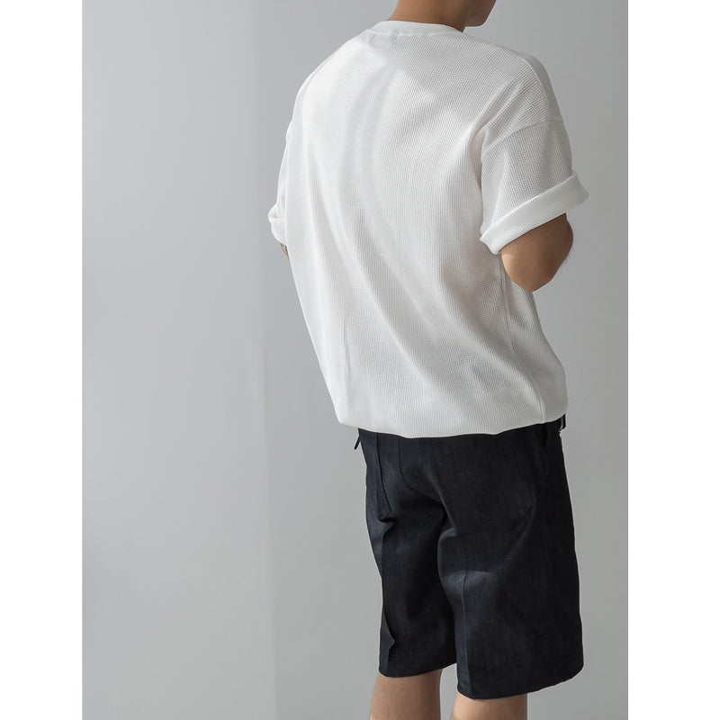 High Quality White Waffle T-shirt
