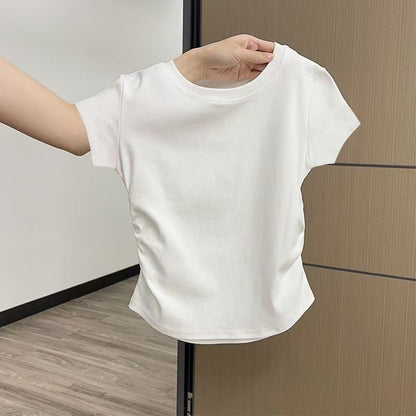 Short Short Sleeve T-shirt Summer Design Slim Fit Slimming