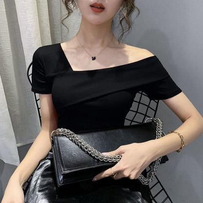 Summer Korean Slim Short Sleeve T-shirt Women