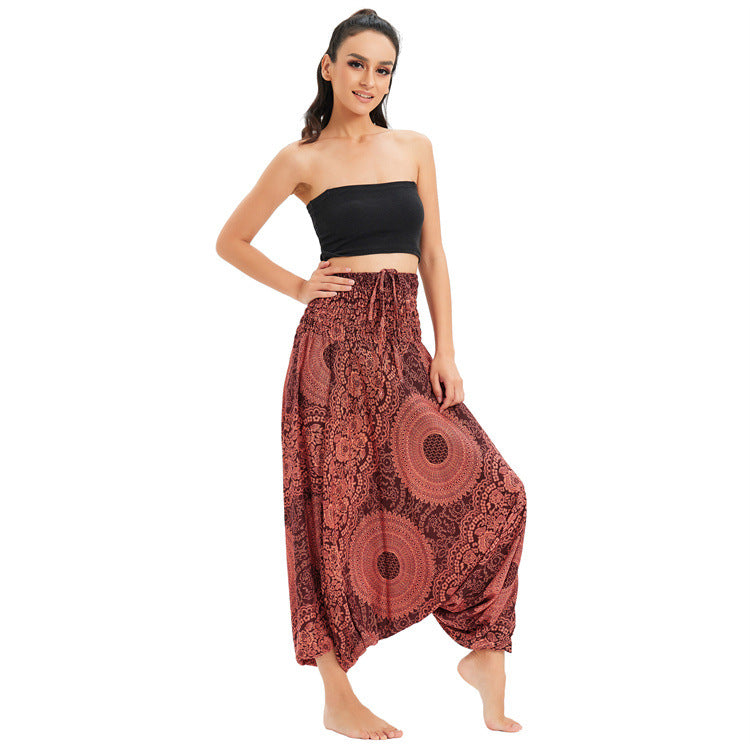 Casual Yoga Bohemian Wide-leg Pants